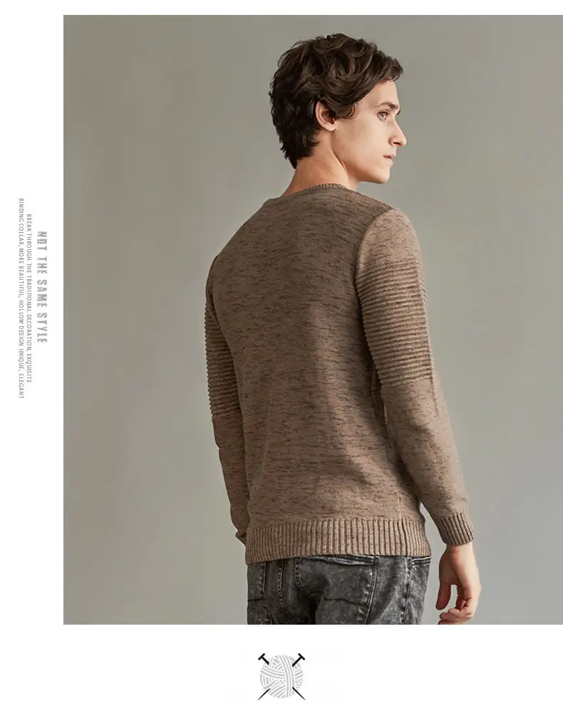 MuLs Brand Crew-Neck Sweater Men Pullover Autumn Winter Thick knit Stripe Male Sweater Jumpers Cotton O Man knitwear 2019 Spirng 2
