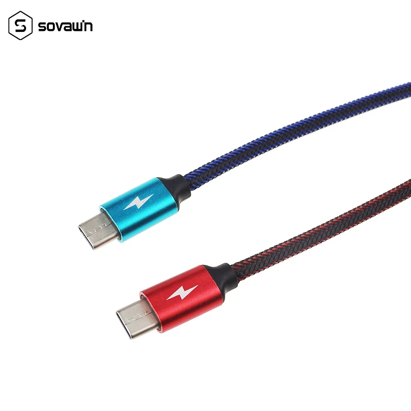 Кабель Sovawin Type-C для быстрой зарядки 3 А Micro Usb 120 медный провод 30 см Короткие данные