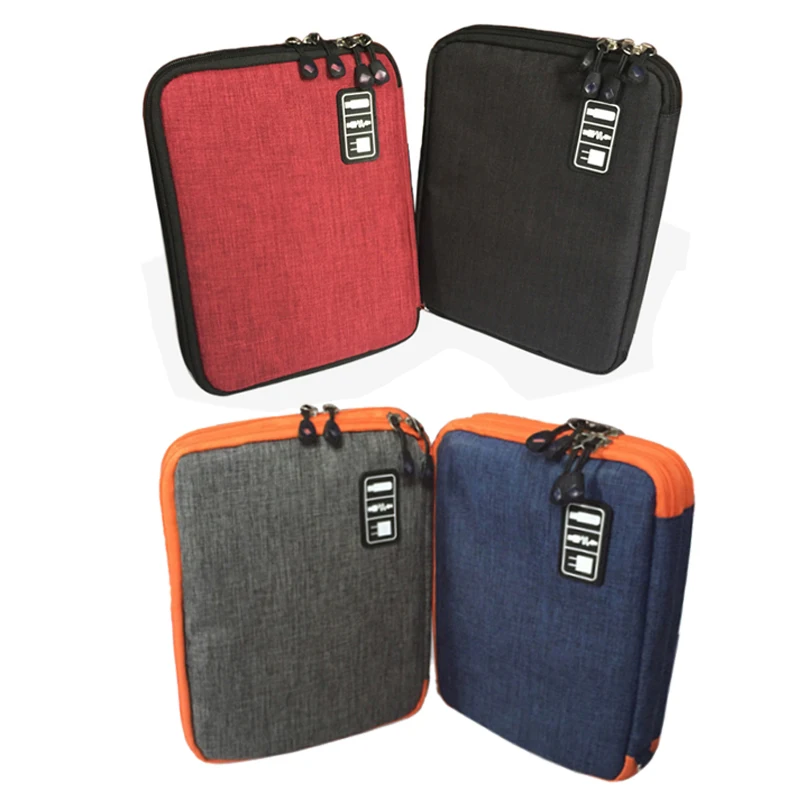 waterproof Ipad organizer USB data cable earphone wire pen power bank travel storage box kit case digital gadget devices