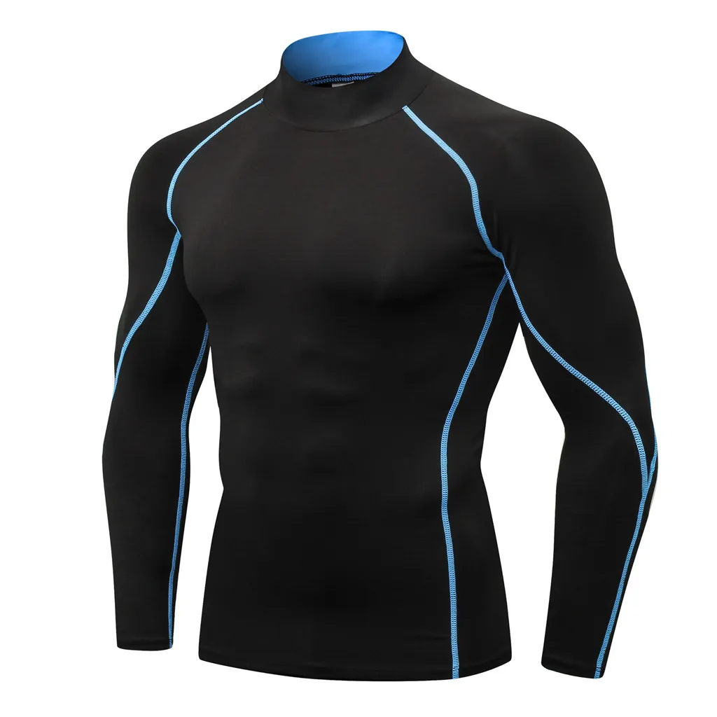 

Man Workout Athletic Shirt Top Leggings Fitness Sports Tight training sports running long sleeve t-shirt camisetas hombre 2019