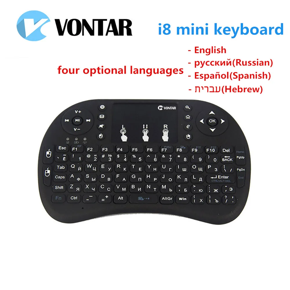 mini i8 keyboard English Russian Spanish Air Mouse Multi-Media Remote Control Touchpad Handheld for Android TV BOX 8.1 T9 X96