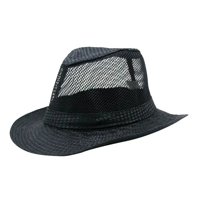 Mesh Straw Fedoras Unisex Outdoor Breathable Male Hat Fashion Casual