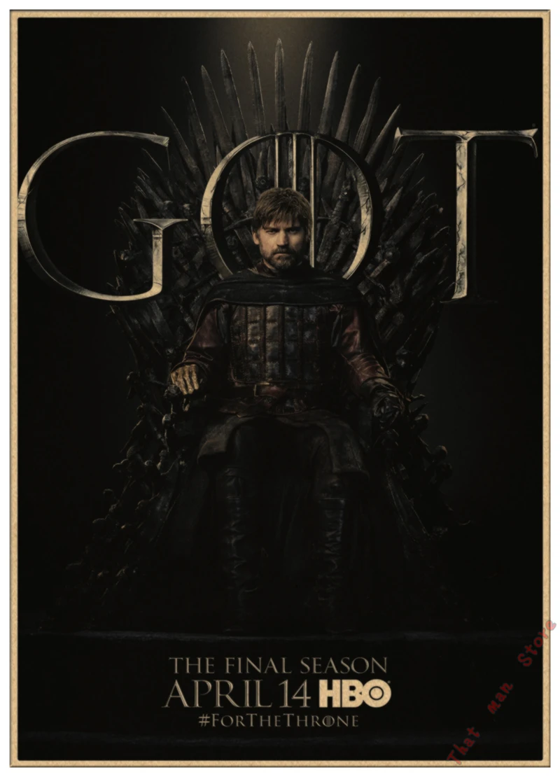 Игра трона GOT Сезон 8 Джон Сноу постер фильмов в стиле винтаж для дома гостиной спальни настенный Декор печатная Картина Настенная живопись - Цвет: Шоколад