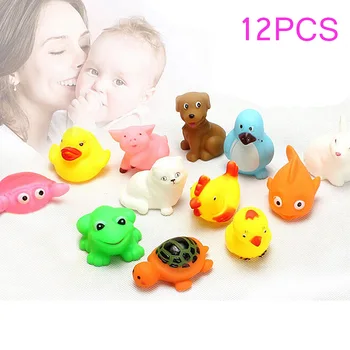 

Hot Selling 13PCS Lovely Rubber Animals With Sound Toys for Baby Shower Bath 88 @