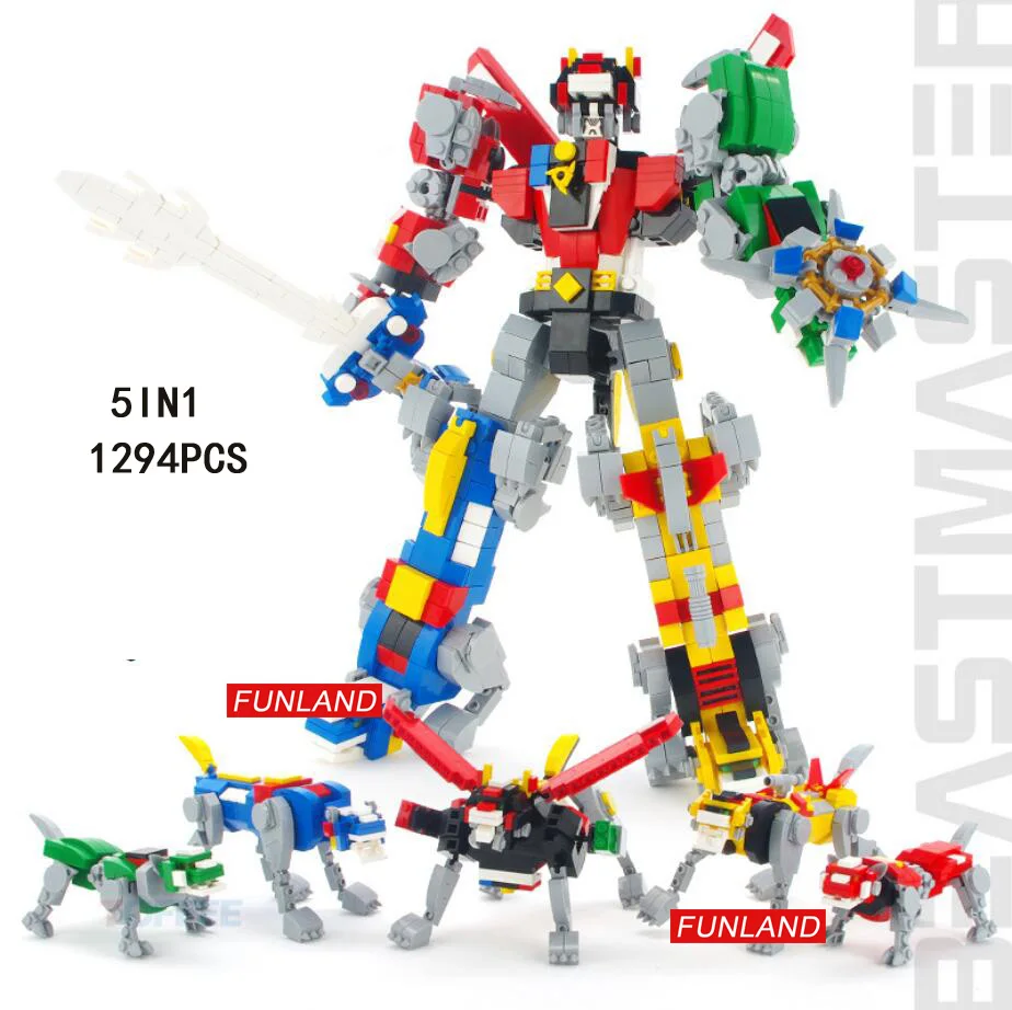 

Hot lion robot 5in1 Voltron Legendary Defender building block Transformation assemble bricks educational toys for kids gifts