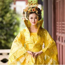 Топ класс желтый китайский древний Infanta Peri большой хвост платье в народном стиле фото костюм платье принцессы для косплея один размер 081404