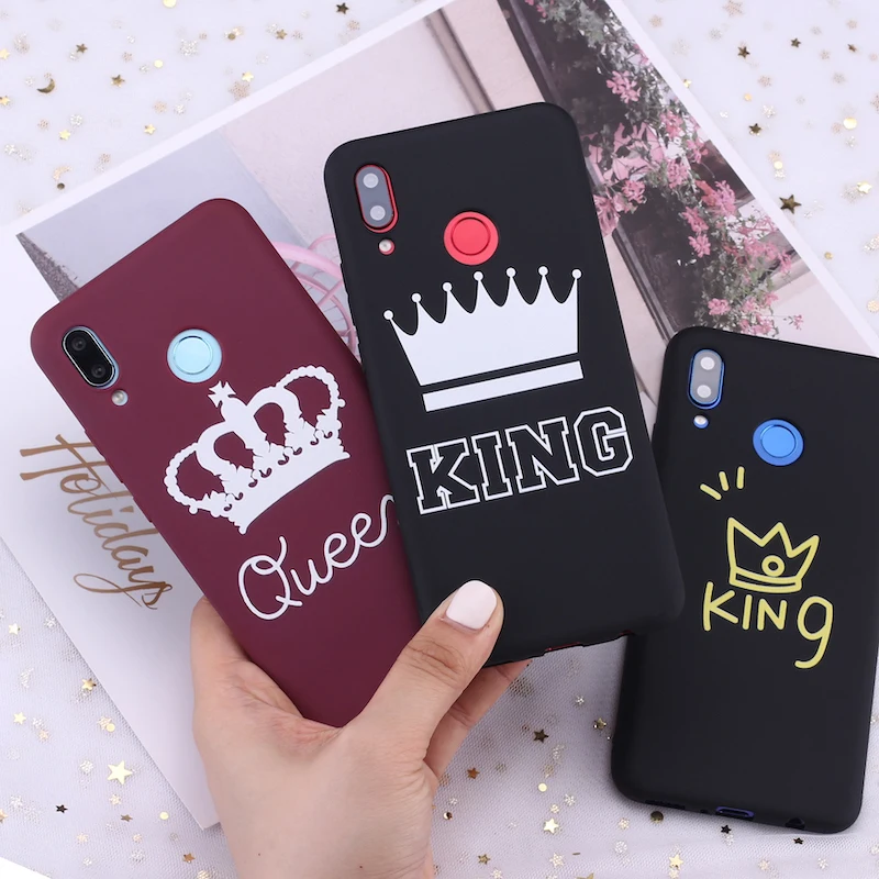 Силиконовый чехол для Xiaomi Mi Redmi Note 5 6 7 8 9 10 lite Pro Plus King and Queen Crown | Мобильные телефоны