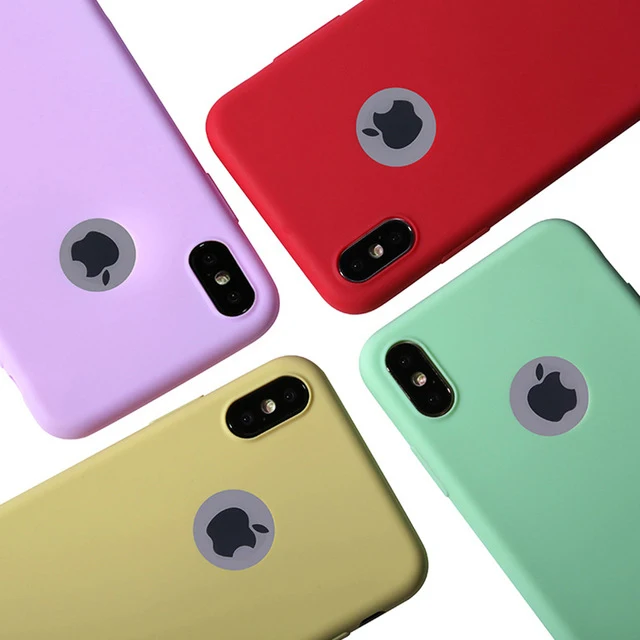 

Simple Solid Color Soft Silicone Case For iPhone 6 S 6S 7 8 Plus 5 5S SE X XS Max XR 6Plus 7Plus 8Plus Macaron Candy Color Cover