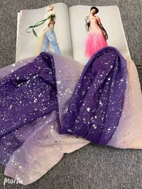 Новейший женский хлопковый шарф с градиентным узором в горошек с серебряной фольгой, шали, модные роскошные обертывания, шарфы-повязки, хиджаб 7 цветов - Цвет: Фиолетовый