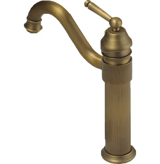 Antique Brass Gooseneck Single Handle Swivel Kitchen Bathroom Sink Basin Faucet Mixer Taps anf018