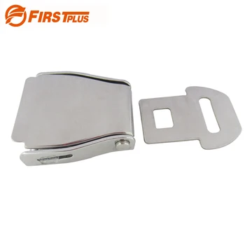 

304 Stainless Steel Airplane Seat Belt Buckle Safety Seatbelts Clip Men Waist Belts Lock Buckles - Sliver