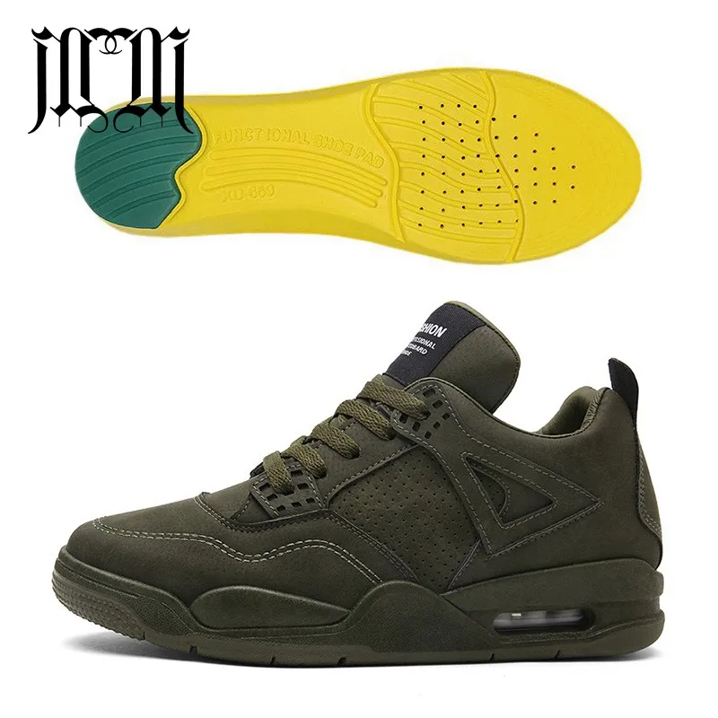

MumuEli Added Insole Air Cushion Green 2018 High Top Quality Shoes Men Winter Casual Designer Fashion Luxury Brand Sneakers K616