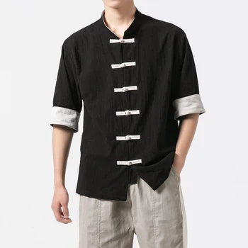 

2020 tang top traditional chinese clothing for men linen fluid tops garment kung fu suits man blouse shirt hanfu uniform