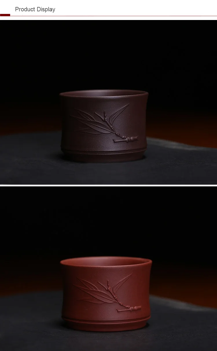 Розовый Исин фиолетовая глина "Бамбук" чайные чашки 60 мл натуральный Рудный чай ручной работы чашки Yi Xing Китай посуда для напитков термостойкая чайная чаша