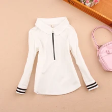 Осенние рубашки для девочек, блузка детская одежда белая хлопковая Детская рубашка Школьная блузка для девочек детская одежда для девочек blusas1-16Y