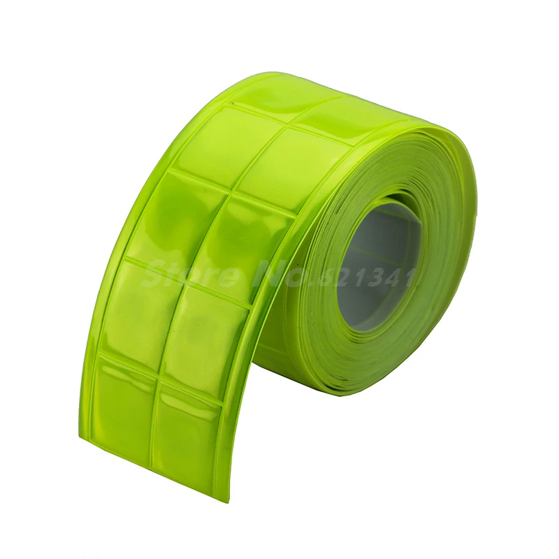 CHOOSE LENGTH 1" WIDTH YELLOW GREEN REFLECTIVE & FLUORESCENT PVC GLOSS  TAPE 