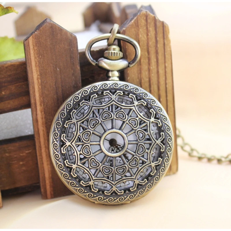 New Arrival Pocket font b Watch b font font b Steampunk b font Vintage Hollow Cover