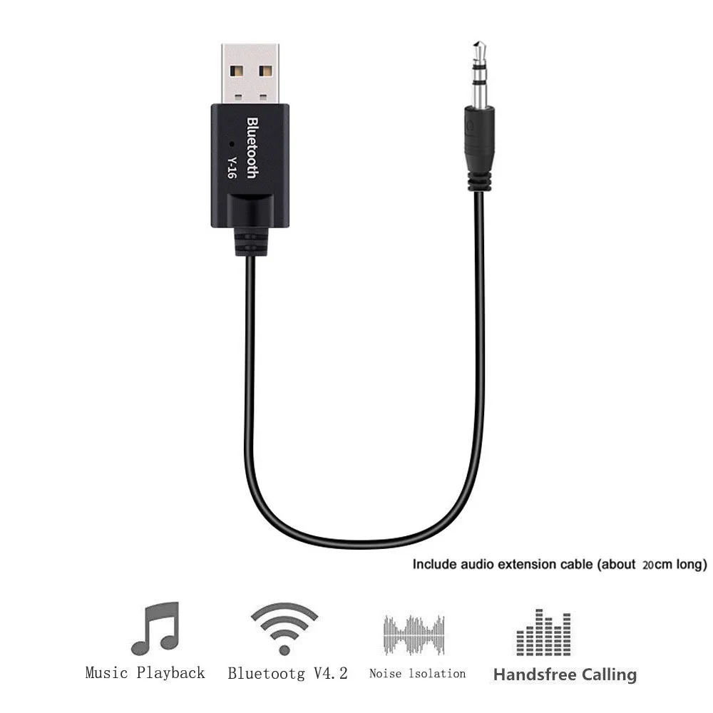 3 5 мм аудио AUX Автомобильный приемник адаптер USB Bluetooth беспроводной Y 16 4 2 стерео