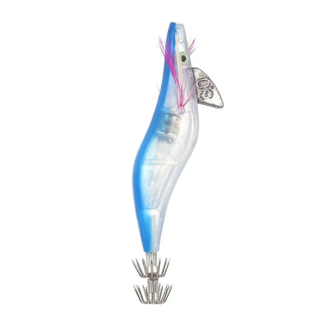 

1Pcs LED Luminous Squid Hook Flash Light Wood Shrimp 14cm Lead Sinker Jig Bait Octopus Cuttlefish Fishing Lure