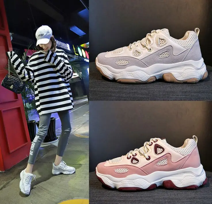

2019 Brand Casual Shoes Women Patchwork Sneakers Platform zapatos de mujer Genuine Leather chaussures femme Ladies footware