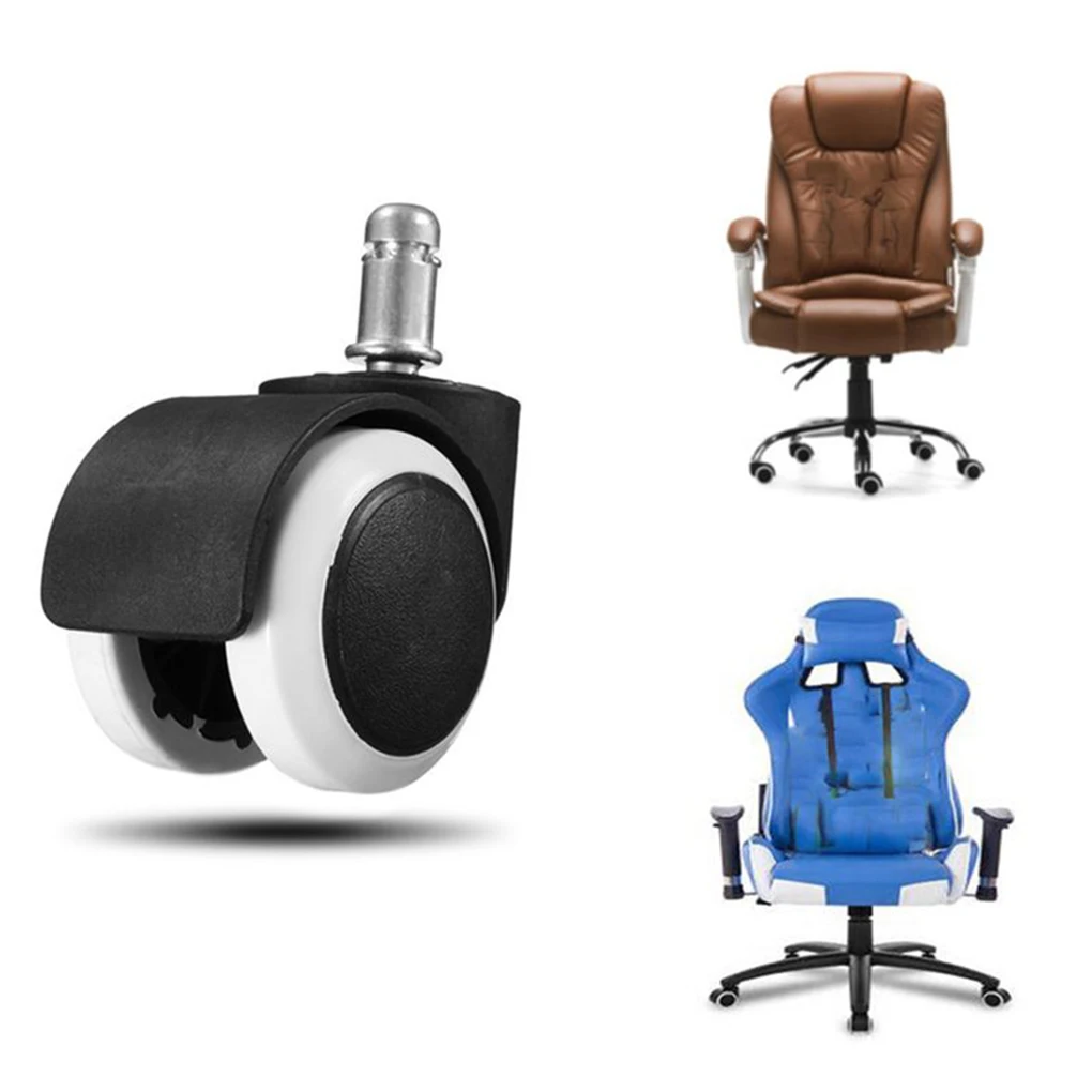 5Pcs 2" Chair Caster Wheel Swivel Rubber Wheel Office Home Wooden Floor Protection