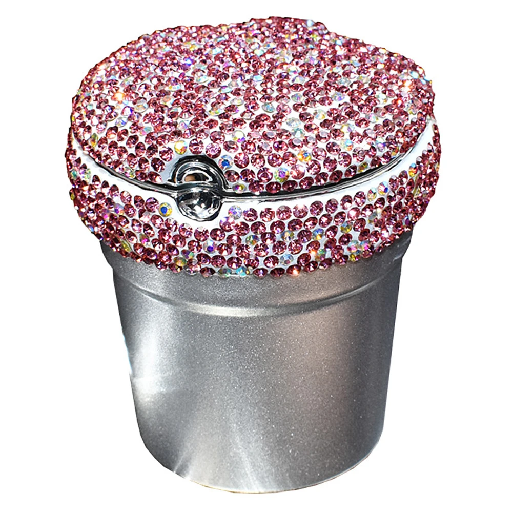 

Car Cigarette Ashtray with Blue LED Light Indicator Portable Bling Smokeless Cylinder Cup Holder for Most Vehicles
