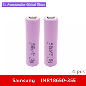 

4pcs 3.7V 18650 3500mah 13A discharge For Samsung INR18650-35E li-ion power cell IMR battery for Toy E-cig Torch Flashlight ect