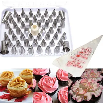 EASY USE 52Pcs Icing Piping Nozzle Set Bag Cake Decorating ...
