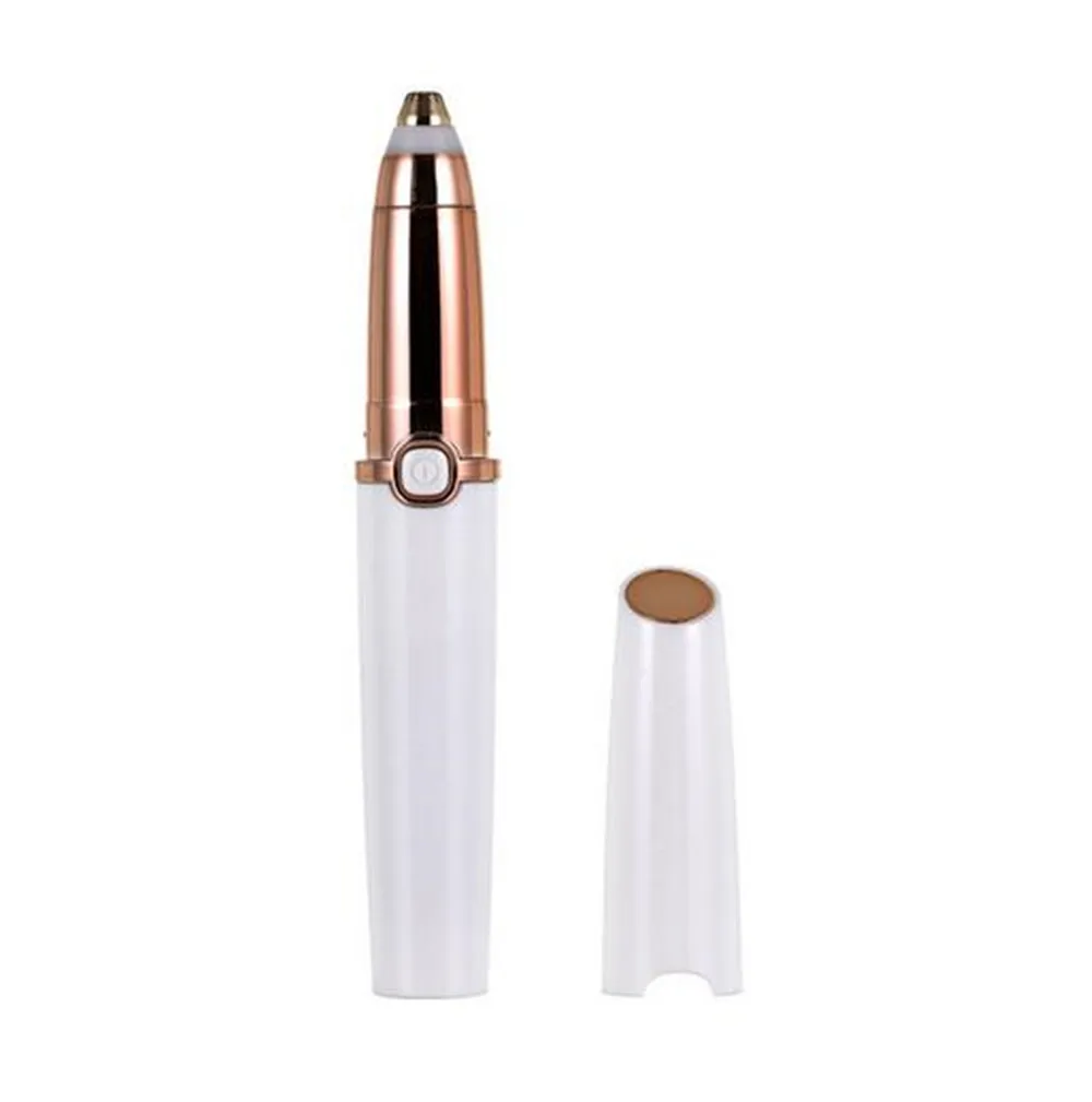 Портативный электрический триммер для бровей губная помада брови ручка для удаления волос безболезненная бровей электрическая бритва с светодиодный свет