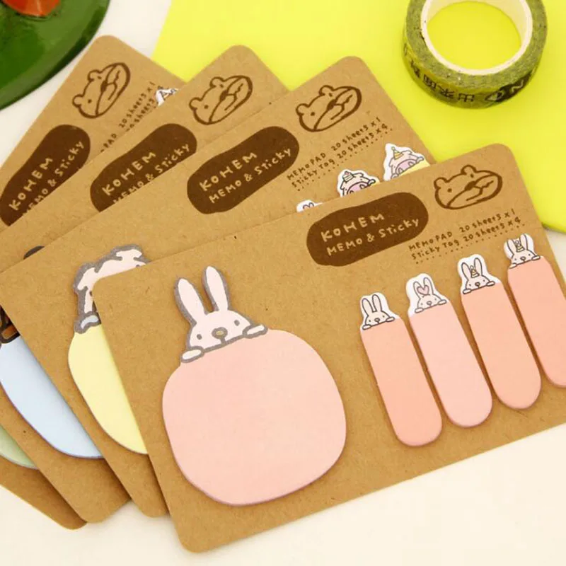

1 Sets Of Animals Easy To Paste Creative Stationery, Cute Cartoon Animal Family Kraft Paper Pointed Out That N Release Message