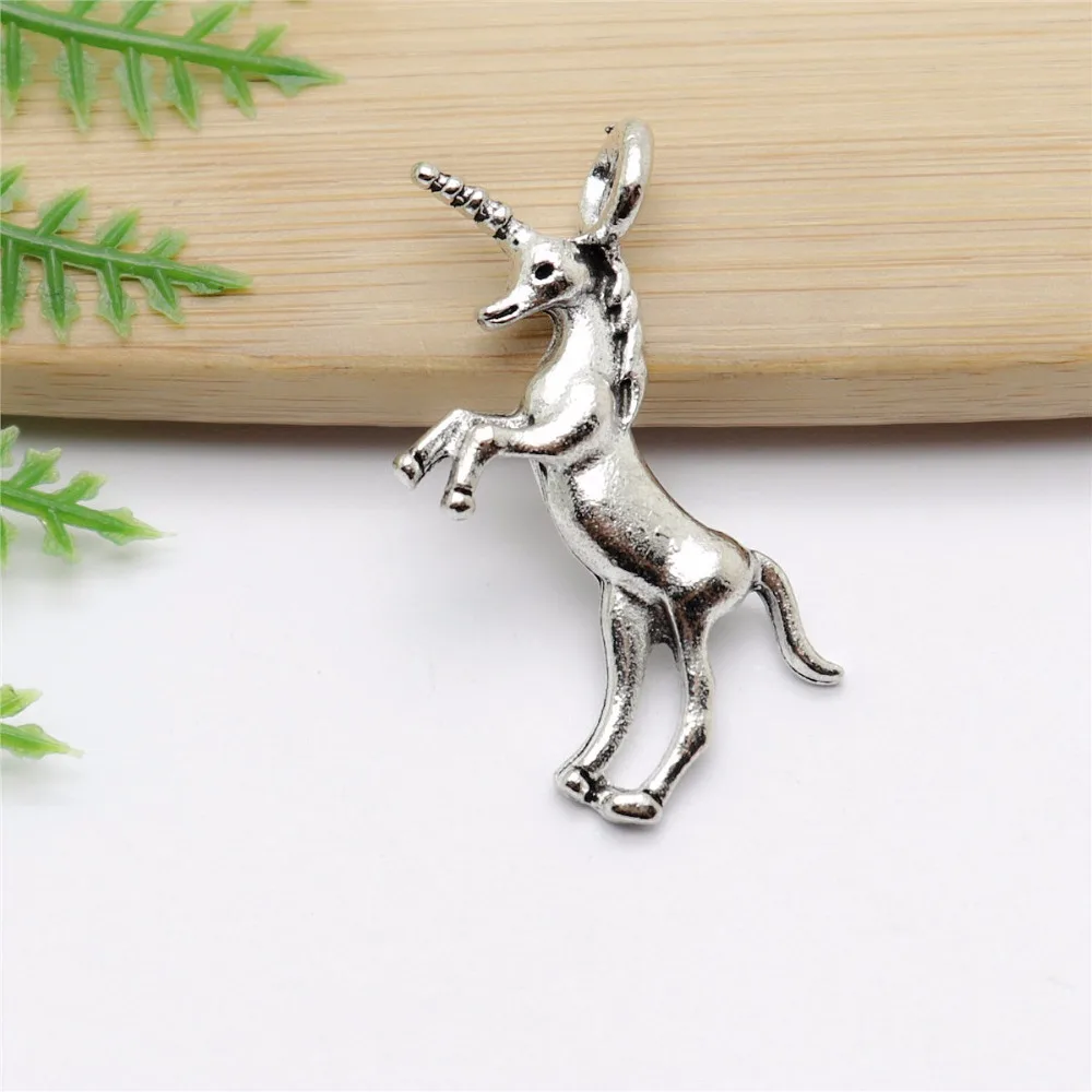 Wholessale 34pcs/lot Vintage Silver Unicorn Charms fit DIY Bracelet