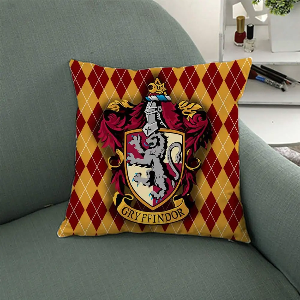 

OHCOMICS Harri Potter HP Hogwarts Gryffindor Ravenclaw/Hufflepuff/Slytherin Cushion Cover Pillow Case Slip Tick Cover Home Decor