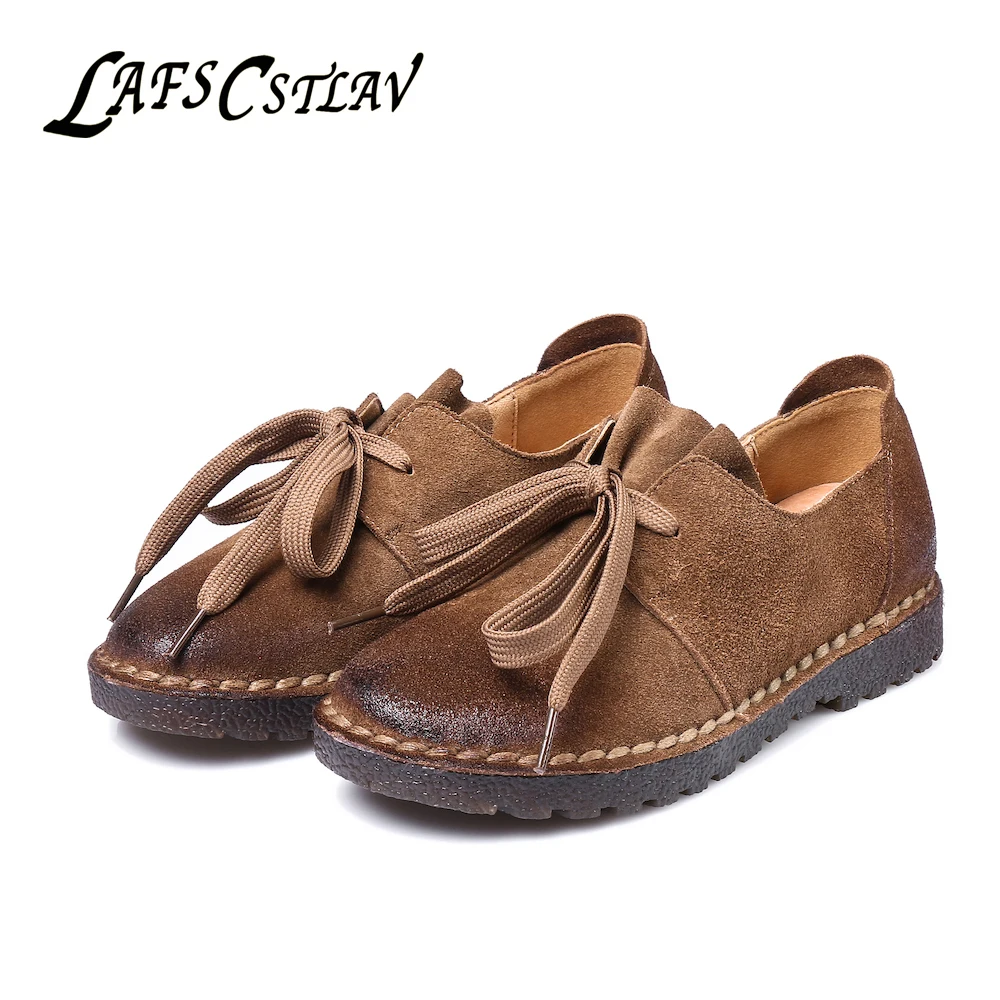 round toe suede flats