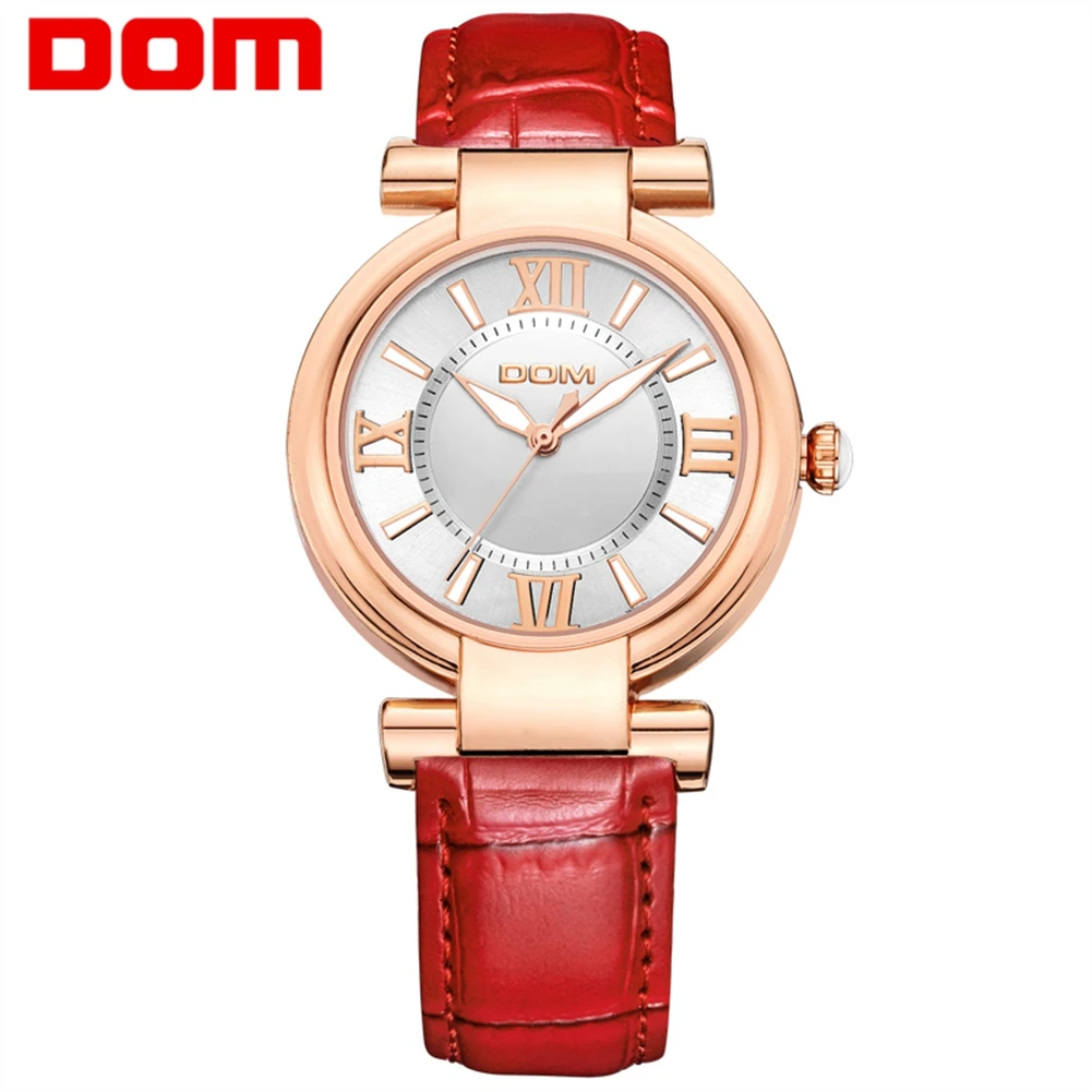 

DOM Women's Luxury Brand Waterproof Style Quartz Leather Watch Women's Fashion Watch 2016 Reloj G-1688