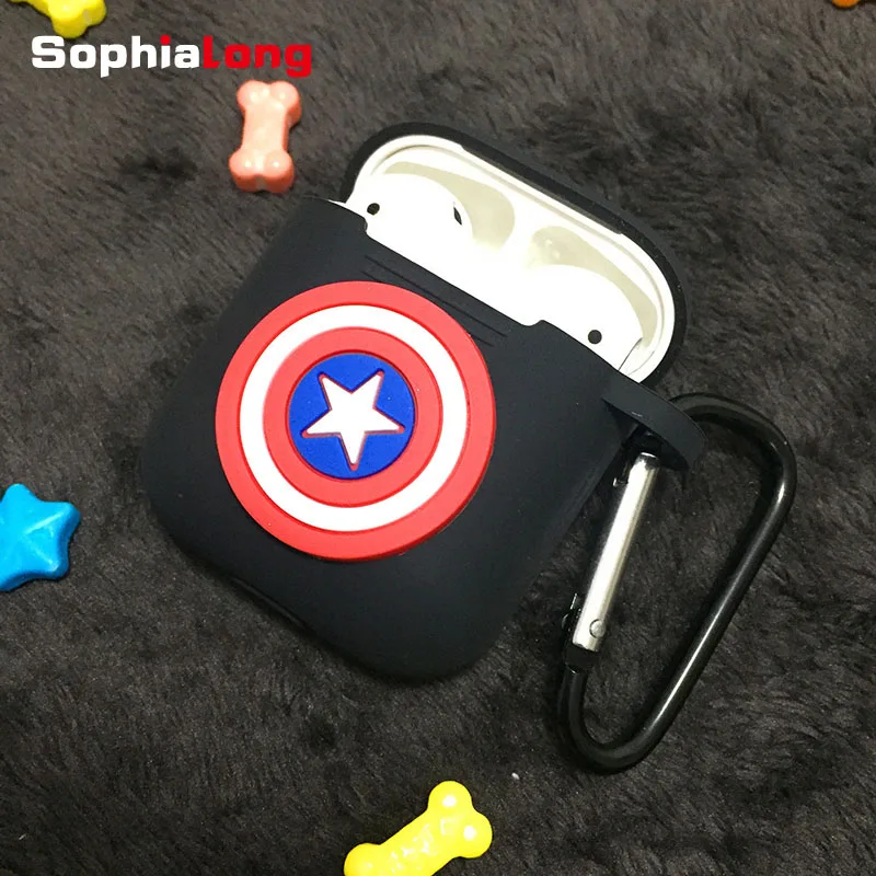 

Cute Cartoon Decorative Silicone Case for Apple Airpods Case Protective Flip Cover Bag Bluetooth Earphone Case Key Ring Gifts