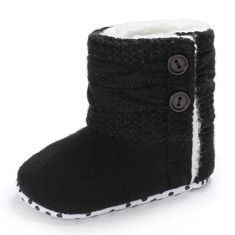 Бархатные теплые зимние ботинки для новорожденных мальчиков и девочек нескользящая обувь с мягкой подошвой для новорожденных