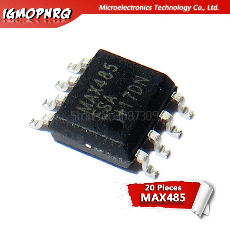 20 шт. MAX485 SOP-8 Интерфейсный IC-приемопередатчик с функцией подключения к сети 8 (IC)