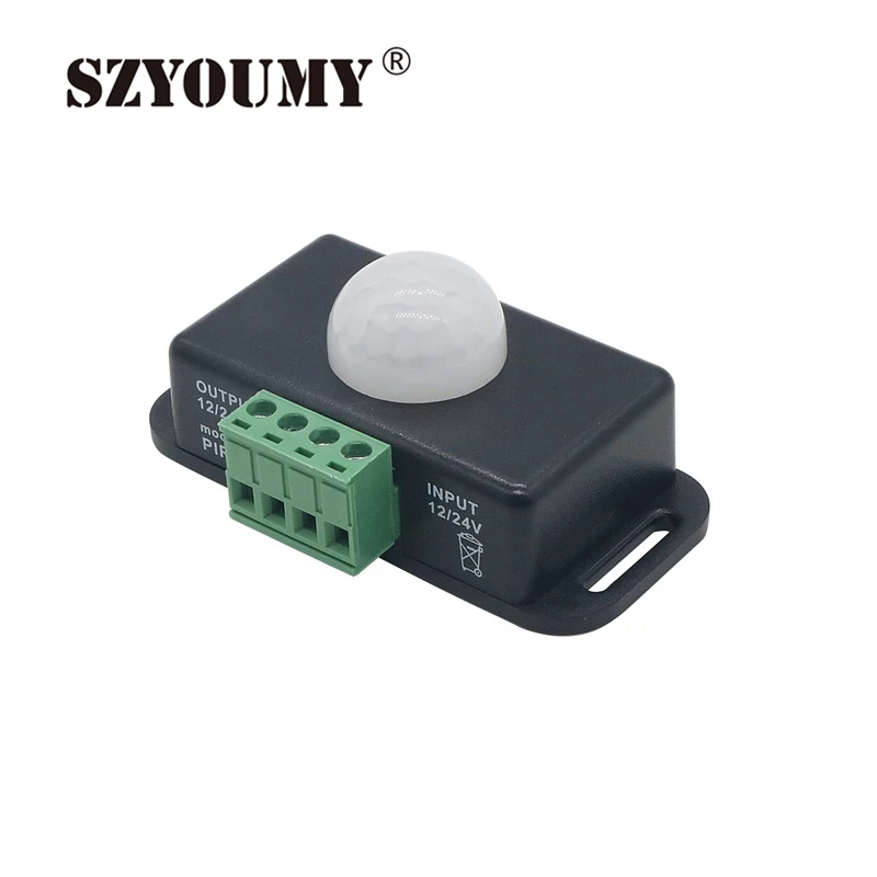 

SZYOUMY DC12V 24V Led PIR Sensor Switch Controller Sensor Induction LED Dimmer Switch for 3528 5050 SMD Led Strip