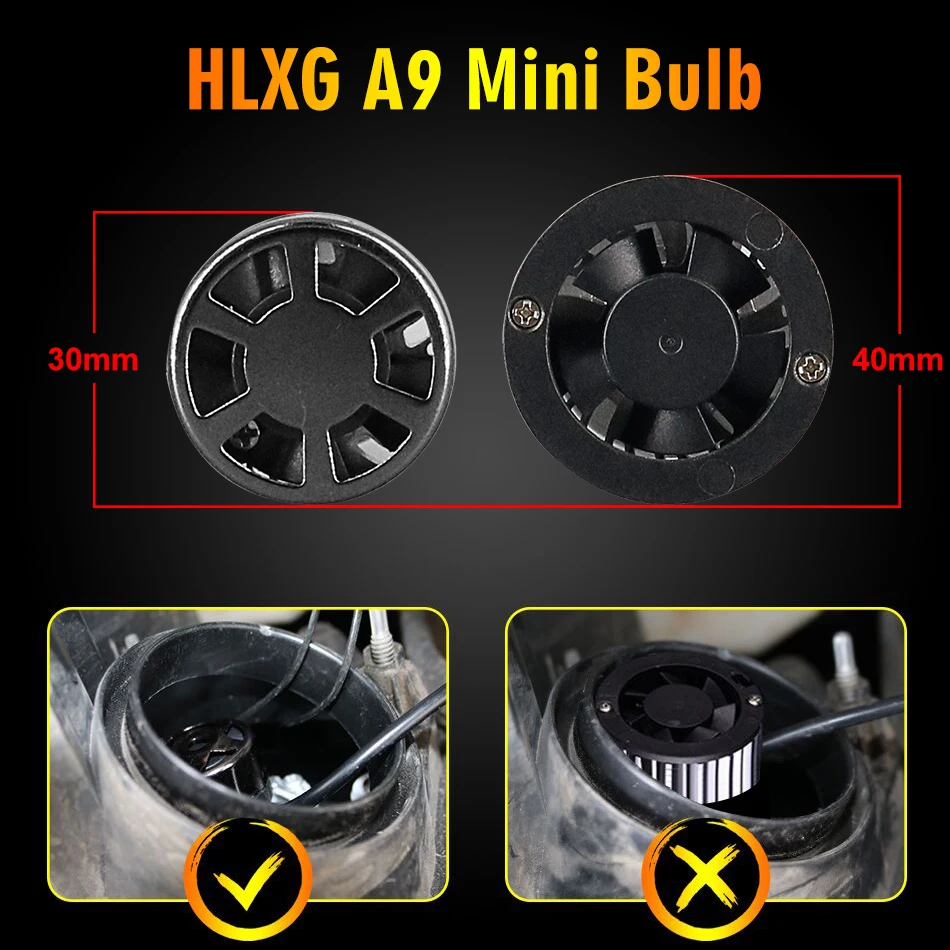 HLXG мини Размеры CANBUS светодиодный H7 H4 H11 H1 6000 К лампы 12000LM комплект фар автомобиля Авто h7 светодиодный без ошибок 9005 9006 hb3 hb4 лампа