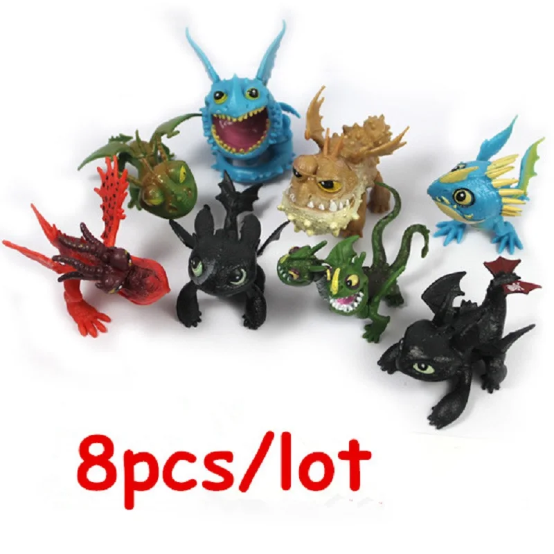 8pcs-set-Anime-How-to-Train-Your-Dragon-2-Action-Figure-Toys-Night-Fury-Toothless-Gronckle