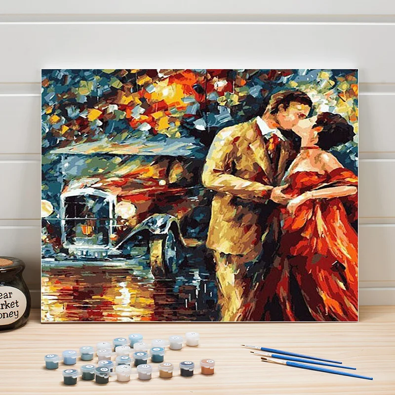 

Abstract Lovers Coloring By Number 40x50cm Paint Acrylic Painting Numbers On Canvas One Piece Kits Wall Pictures For Living Room