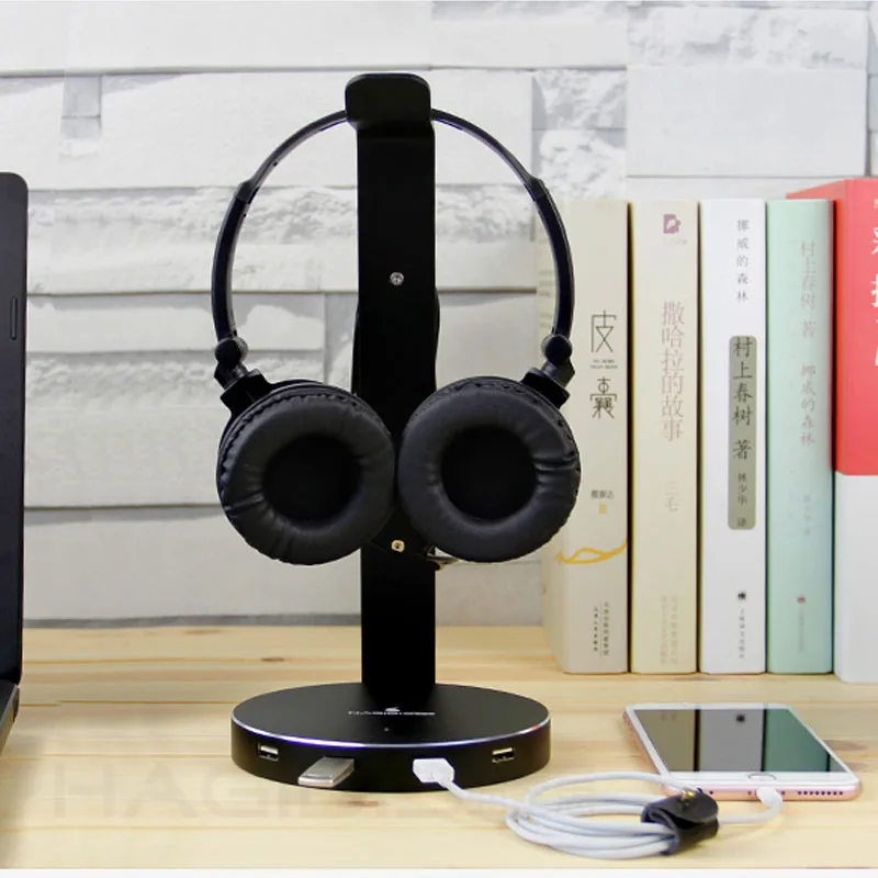 Hagicis Hub Usb 30 Hub 3 puertos Spillter auriculares soporte para auriculares línea de bobinado Hu
