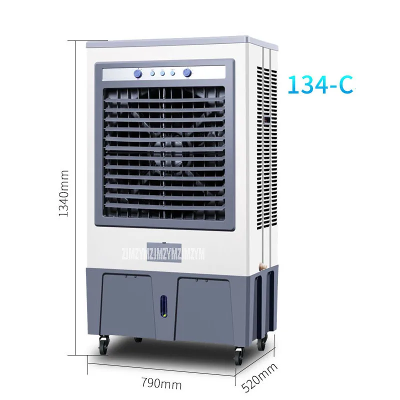 Discount 134-C Electric Air Cooler Refrigeration Fan Water Cooling Floor Air Conditioning Fans 65L Water Tank Energy-saving 400W 3