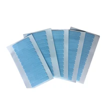 5 листов, супер клейкая синяя сменная лента для бразильских волос, 4 см* 0,8 см, 60 таб, двусторонняя кружевная лента, Передняя опора, клейкие Полоски