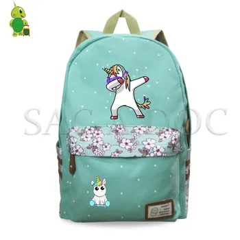 

Fashion Dab Unicorn Backpack Girls Flower Wave Point School Backpack Funny Laptop Backpack Travel Bags Casual Backpack
