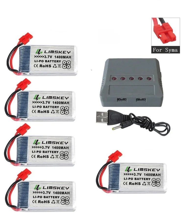 1400 мАч 3,7 в lipo Батарея для SYMA X5 X5S X5C X5SC X5SH X5SW M18 H5P HQ898B HQ859B H11D H11C T64 T04 T05 F28 F29 T56 T57 Зарядное устройство - Цвет: Синий