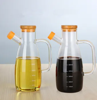 

1PC 650ml Large Capacity Transparent Soy Sauce Vinegar Oil Pots High Borosilicate Glass Seasoning Bottles Kitchen Tools JO 1082