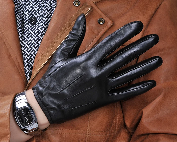 DFYMensCLOSEFITTouchScreenLeatherGloves100ImportSheepskin
