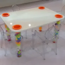 Прозрачный детский обеденный стол детские игрушки стол минималистичный Современный Детский обучающий стол деревянный обеденный детский стол