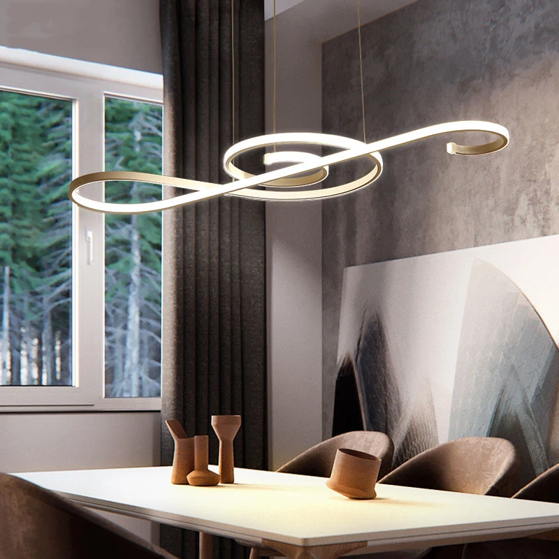 

White Finish New Creative Modern Aluminum Led Chandelier For Living Room Kitchen Dining Room Indoor Chandelier AC85-265V